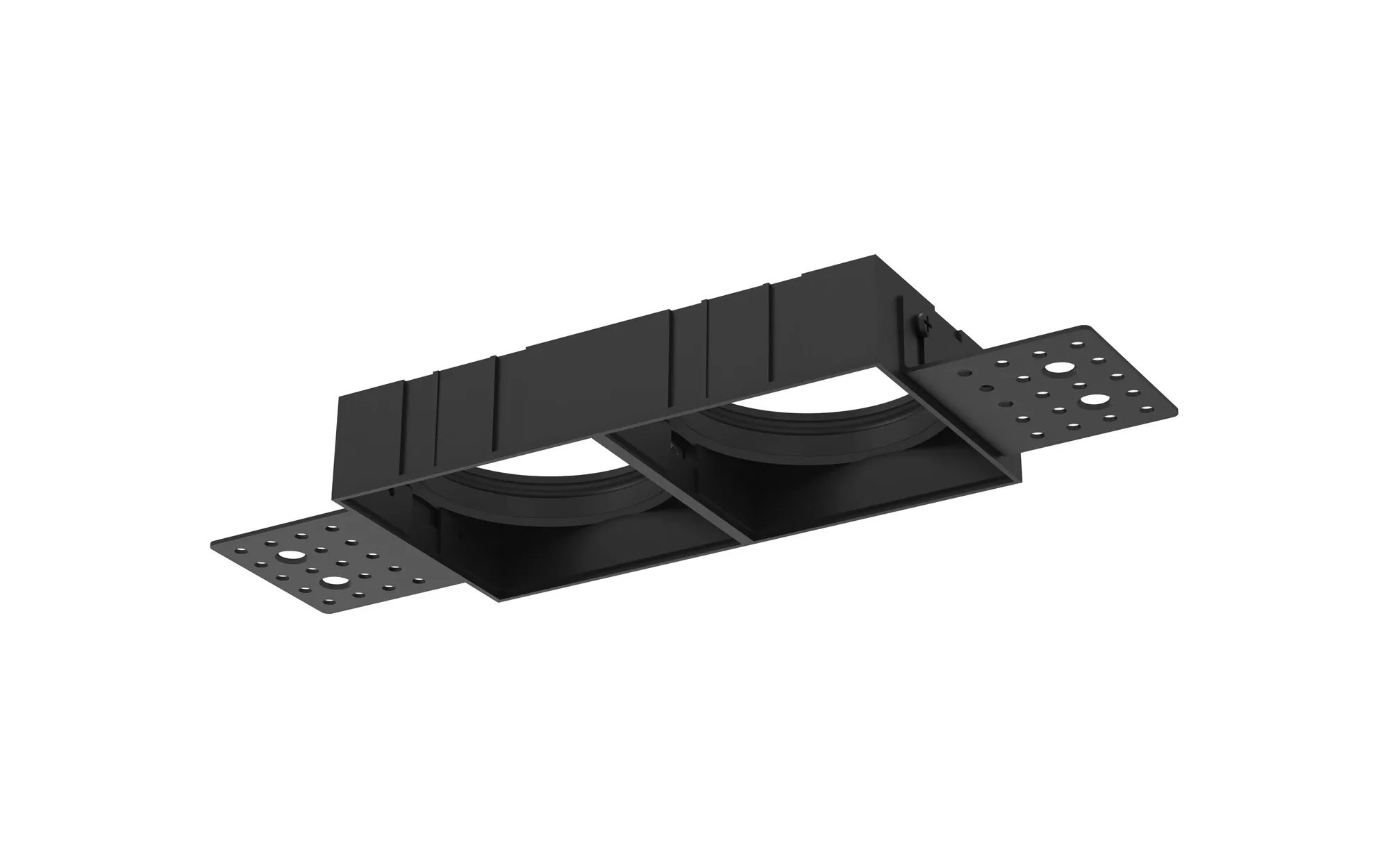 M9743  Sunrise 2 x 14W Rectangular Recessed  Spotlight,Black outer frame,Cutout:150x75mm, 3yrs Warranty